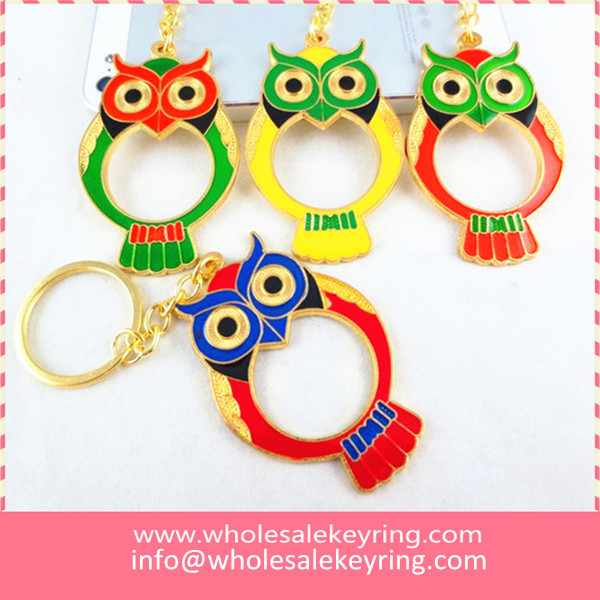 Wholesale cartoon owl keyring bottle opener low cost owl bottle opener keychain for sell 600