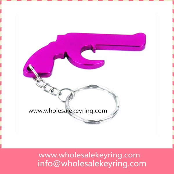 Colorful gun shape bottle opener keychain high quality gun shape bottle opener keyring wholesale 600