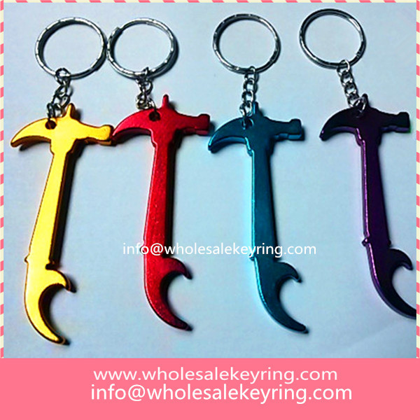 Colorful hammer shape bottle opener keychain high quality hammer shape bottle opener keyring 600