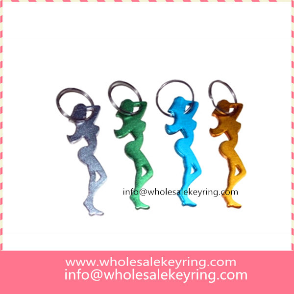 Colorful lady shape bottle opener keychain high quality beauty lady shape bottle opener keyring 600