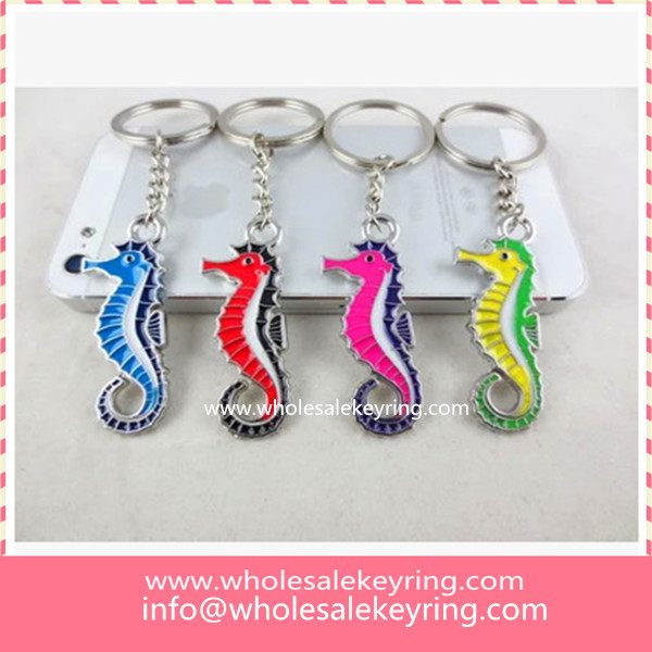 Colorful sea Horse keychain high quality animal sea horse shape key ring keyring wholesale 600