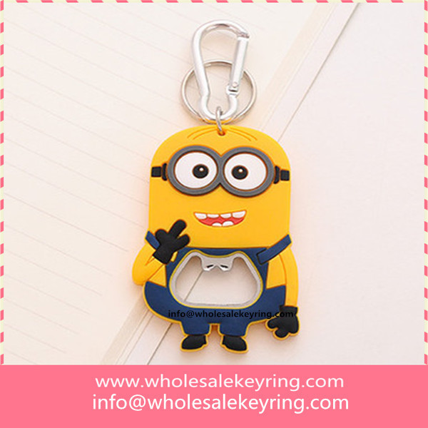 Silicone cartoon Despicable Me shape bottle opener keychain multi-use Despicable Me keyring 600