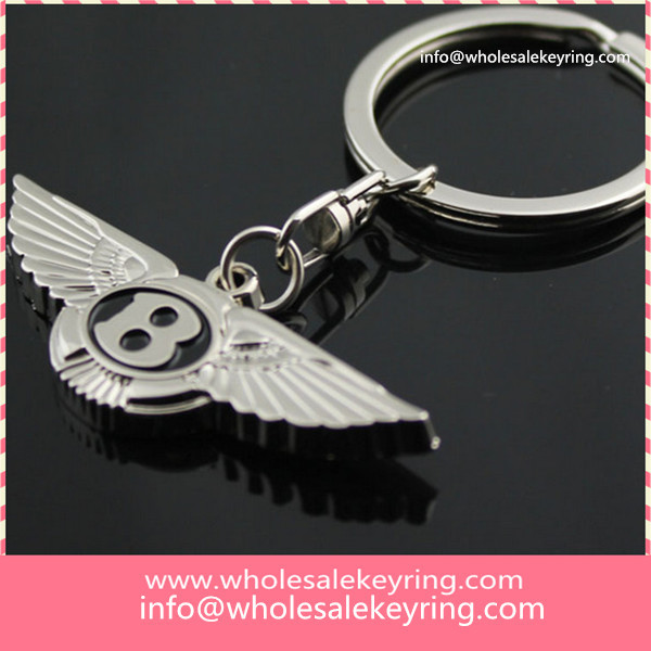 Cheap hollowed out Bentley car logo keyring key ring quality silver Bentley keychain key chain 600