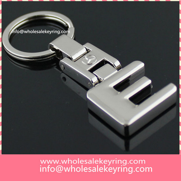 Cheap hollowed out Benz E-Class car logo keyring key ring quality silver Benz E-Class keychain 600