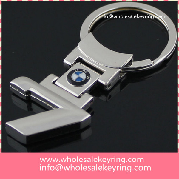 Hollowed out BMW7 car logo keyring key ring quality silver BMW7 keychain key chain wholesale 600