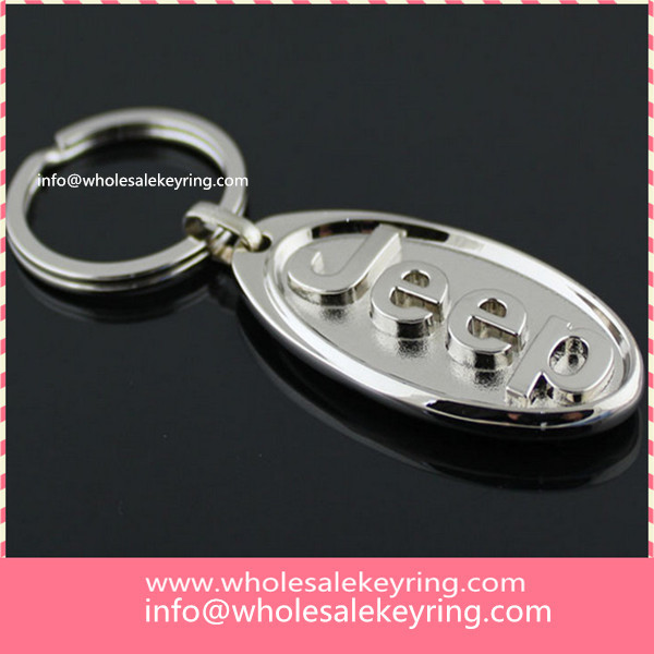 Hollowed out Jeep car logo keyring key ring quality silver Jeep keychain key chain wholesale 600