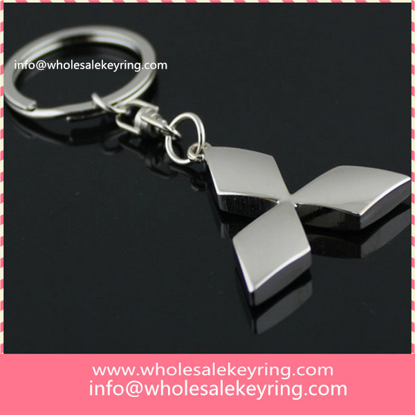 Quality Mitsubishi car logo keyring key ring silver Mitsubishi keychain key chain wholesale 600