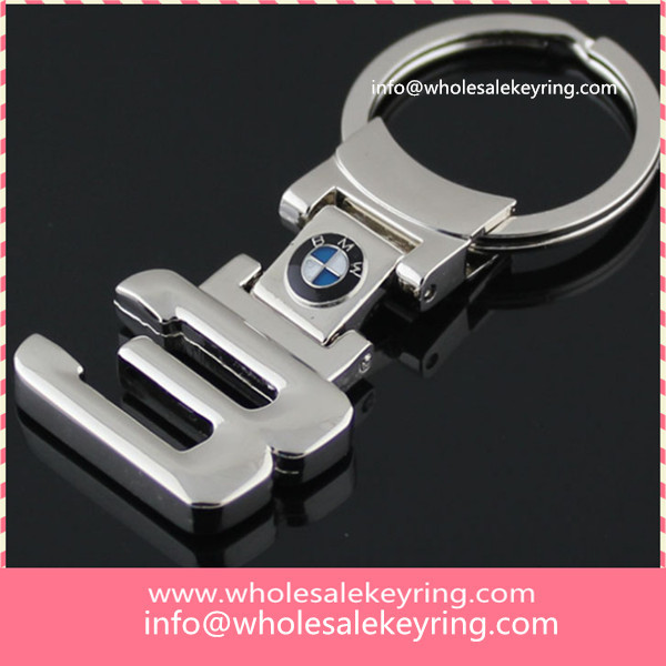 Silver BMW 3 car logo keyring high quality Hollow BMW 3 auto keychain wholesale 600