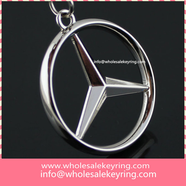 Silver Mercedes-Benz car logo keyring high quality Hollow Benz auto keychain wholesale 600-2