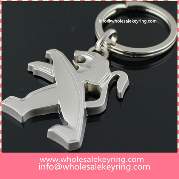 Silver Peugeot car logo keyring key ring high quality Peugeot keychain key chain wholesale 600