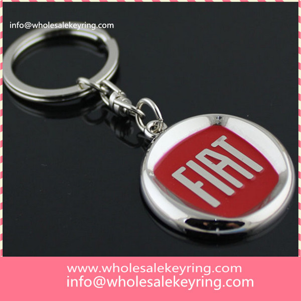 Super FIAT car logo keyring key ring silver hollowed out FIAT keychain key chain wholesale 600