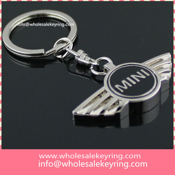 Super MINI car logo keyring key ring silver hollowed out MINI keychain key chain wholesale 600