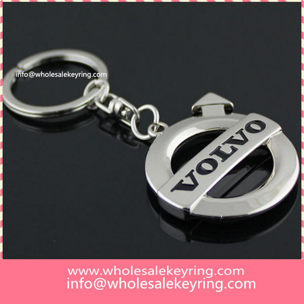 Black Volvo car logo keyring key ring silver hollowed out Volvo keychain key chain wholesale 600