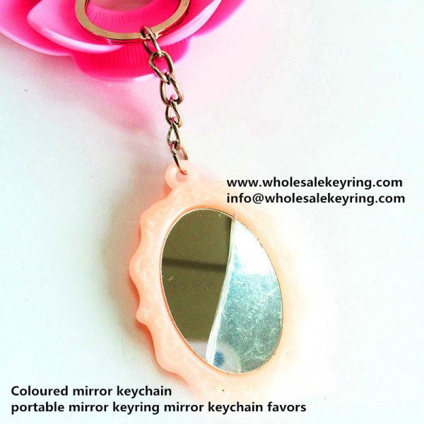 Coloured mirror keychain portable mirror keyring mirror keychain favors 600