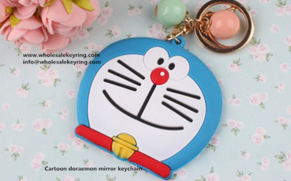 Cartoon doraemon mirror keychain mirror key ring gift doraemon mirror keyring wholesale 600-1