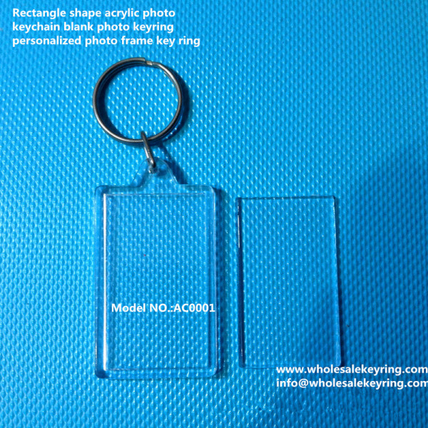 Rectangle shape acrylic photo keychain blank photo keyring personalized photo frame key ring