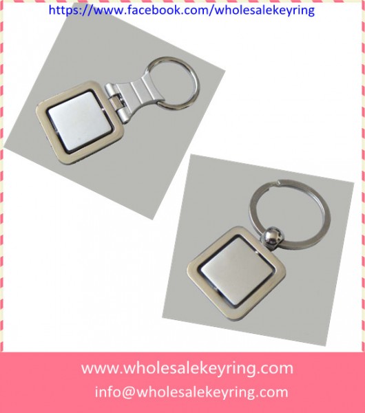 Square shape zinc alloy keyring keychains 600