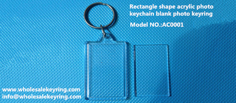 Rectangle shape acrylic photo keychain blank photo keyring personalized photo frame key ring