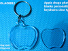 Apple shape photo frame keyring blanks personalized photo frame keychains clear type